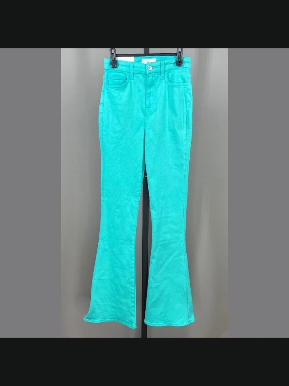 NEW 7 For All Mankind Jeans Womens 26 green denim boot zip flare boho casual